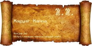 Magyar Manna névjegykártya