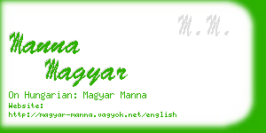 manna magyar business card